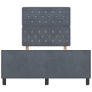 vidaXL Ágykeret fejtámlával Sötétszürke 120 x 190 cm Bársony