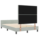 vidaXL Boxrugós ágy fejtámlával Világosszürke 120 x 200 cm Bársony