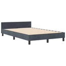 vidaXL Boxrugós ágy fejtámlával Sötétszürke 120 x 200 cm Bársony