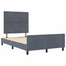vidaXL Boxrugós ágy fejtámlával Sötétszürke 120 x 200 cm Bársony