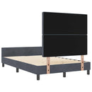 vidaXL Boxrugós ágy fejtámlával Sötétszürke 120 x 200 cm Bársony