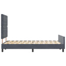 vidaXL Boxrugós ágy fejtámlával Sötétszürke 120 x 200 cm Bársony