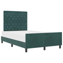 vidaXL Boxrugós ágy fejtámlával Sötétzöld 120 x 200 cm Bársony