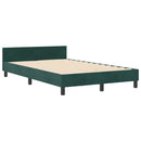 vidaXL Boxrugós ágy fejtámlával Sötétzöld 120 x 200 cm Bársony