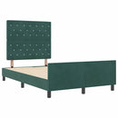vidaXL Boxrugós ágy fejtámlával Sötétzöld 120 x 200 cm Bársony