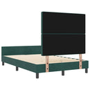 vidaXL Boxrugós ágy fejtámlával Sötétzöld 120 x 200 cm Bársony