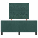 vidaXL Ágykeret fejtámlával Sötétzöld 120 x 200 cm Bársony