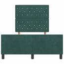vidaXL Boxrugós ágy fejtámlával Sötétzöld 120 x 200 cm Bársony