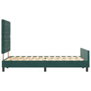vidaXL Boxrugós ágy fejtámlával Sötétzöld 120 x 200 cm Bársony