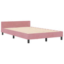 vidaXL Boxrugós ágy fejtámlával Rózsaszín 120 x 200 cm Bársony