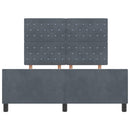vidaXL Boxrugós ágy fejtámlával Sötétszürke 140 x 190 cm Bársony