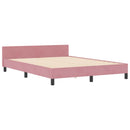 vidaXL Boxrugós ágy fejtámlával Rózsaszín 140 x 190 cm Bársony