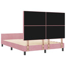 vidaXL Boxrugós ágy fejtámlával Rózsaszín 140 x 190 cm Bársony