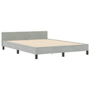 vidaXL Boxrugós ágy fejtámlával Világosszürke 140 x 200 cm Bársony