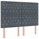 vidaXL Boxrugós ágy fejtámlával Sötétszürke 140 x 200 cm Bársony