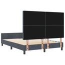 vidaXL Boxrugós ágy fejtámlával Sötétszürke 140 x 200 cm Bársony