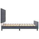 vidaXL Boxrugós ágy fejtámlával Sötétszürke 140 x 200 cm Bársony