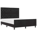 vidaXL Boxrugós ágy fejtámlával Fekete 140 x 200 cm Bársony