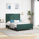 vidaXL Boxrugós ágy fejtámlával Sötétzöld 160 x 200 cm Bársony