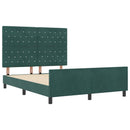 vidaXL Boxrugós ágy fejtámlával Sötétzöld 160 x 200 cm Bársony