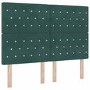 vidaXL Boxrugós ágy fejtámlával Sötétzöld 160 x 200 cm Bársony