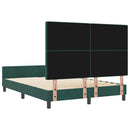 vidaXL Boxrugós ágy fejtámlával Sötétzöld 160 x 200 cm Bársony