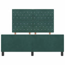 vidaXL Boxrugós ágy fejtámlával Sötétzöld 160 x 200 cm Bársony