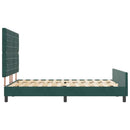 vidaXL Boxrugós ágy fejtámlával Sötétzöld 160 x 200 cm Bársony