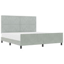 vidaXL Boxrugós ágy fejtámlával Világosszürke 180 x 200 cm Bársony
