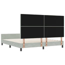 vidaXL Boxrugós ágy fejtámlával Világosszürke 180 x 200 cm Bársony