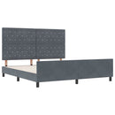 vidaXL Boxrugós ágy fejtámlával Sötétszürke 180 x 200 cm Bársony