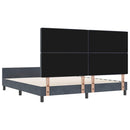 vidaXL Boxrugós ágy fejtámlával Sötétszürke 180 x 200 cm Bársony