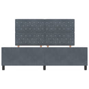 vidaXL Boxrugós ágy fejtámlával Sötétszürke 180 x 200 cm Bársony