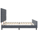 vidaXL Boxrugós ágy fejtámlával Sötétszürke 180 x 200 cm Bársony
