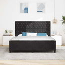 vidaXL Boxrugós ágy fejtámlával Fekete 180 x 200 cm Bársony