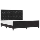 vidaXL Boxrugós ágy fejtámlával Fekete 180 x 200 cm Bársony