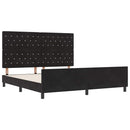 vidaXL Boxrugós ágy fejtámlával Fekete 180 x 200 cm Bársony
