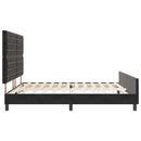 vidaXL Boxrugós ágy fejtámlával Fekete 180 x 200 cm Bársony