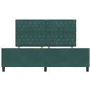 vidaXL Boxrugós ágy fejtámlával Sötétzöld 180 x 200 cm Bársony