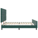 vidaXL Boxrugós ágy fejtámlával Sötétzöld 180 x 200 cm Bársony