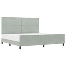 vidaXL Boxrugós ágy fejtámlával Világosszürke 200 x 200 cm Bársony