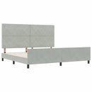 vidaXL Ágykeret fejtámlával Világosszürke 200 x 200 cm Bársony
