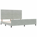 vidaXL Boxrugós ágy fejtámlával Világosszürke 200 x 200 cm Bársony