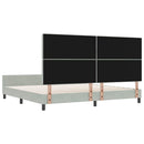 vidaXL Boxrugós ágy fejtámlával Világosszürke 200 x 200 cm Bársony