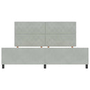 vidaXL Ágykeret fejtámlával Világosszürke 200 x 200 cm Bársony