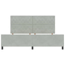 vidaXL Boxrugós ágy fejtámlával Világosszürke 200 x 200 cm Bársony