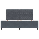 vidaXL Boxrugós ágy fejtámlával Sötétszürke 200 x 200 cm Bársony