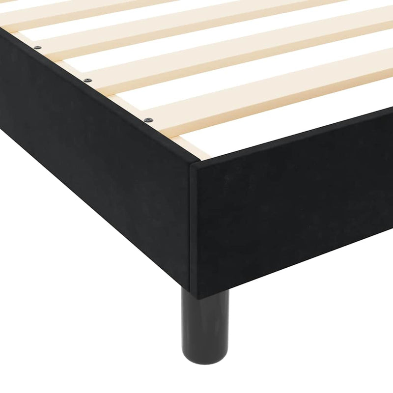 vidaXL Ágykeret fejtámlával Fekete 200 x 200 cm Bársony