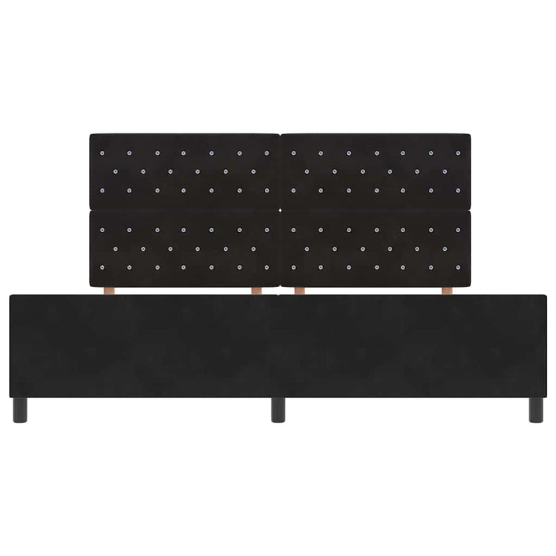vidaXL Ágykeret fejtámlával Fekete 200 x 200 cm Bársony