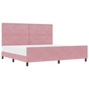 vidaXL Boxrugós ágy fejtámlával Rózsaszín 200 x 200 cm Bársony